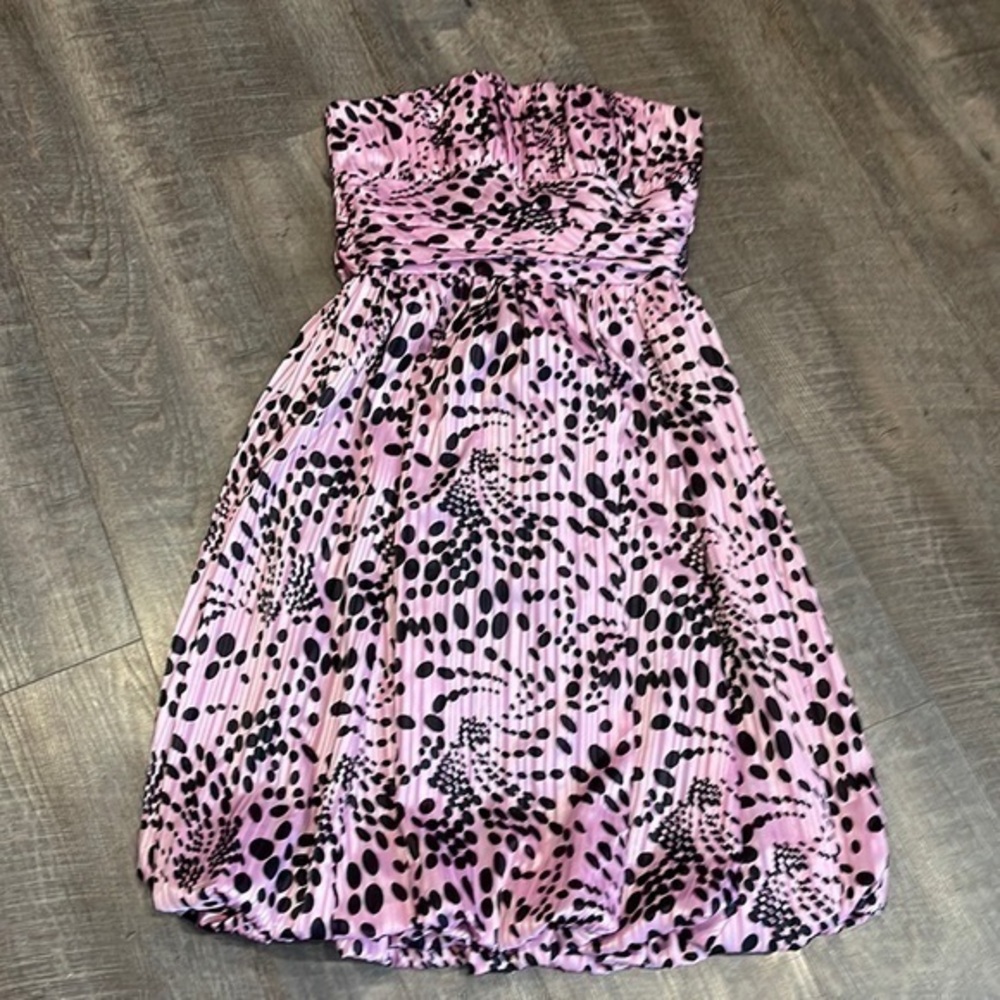 Rubber Ducky productions Inc Pink and black Bubble strapless dress - Picture 1 of 7